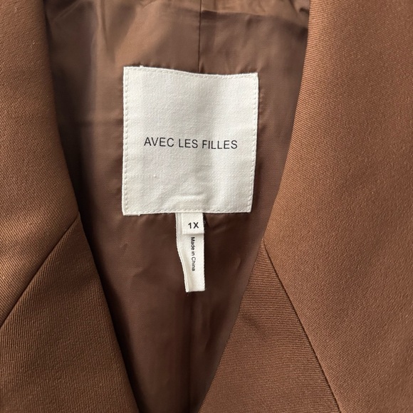 Avec Les Filles Brown Double-Breasted Blazer - Picture 5 of 11